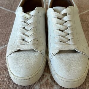 Frye Shoes Women Leather 9.5 Sneakers White Casual Low Top Platform Lace Up